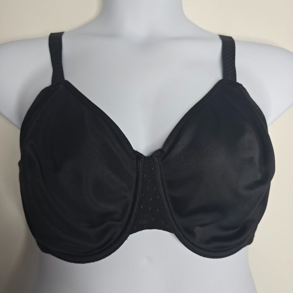 Wacoal Back‎ Appeal Minimizer Black Underwire Bra 40DD Full Coverage 857303